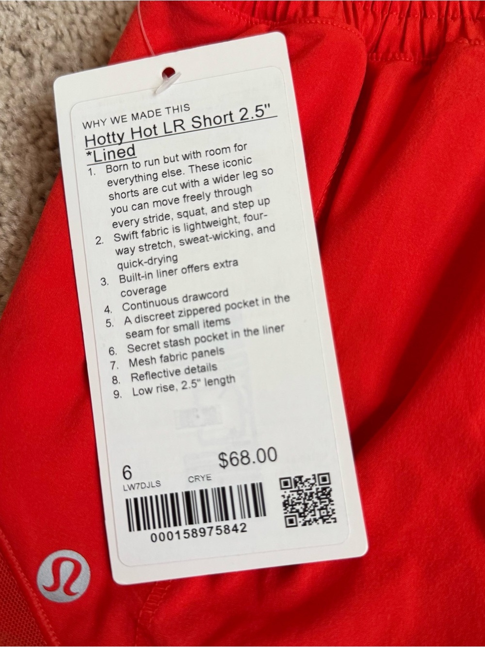 *Lululemon Hotty Hot LR Short 2.5”  Sizes 6, 12 - Picture 5 of 6